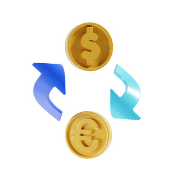 currency exchange 3d icon illustration
