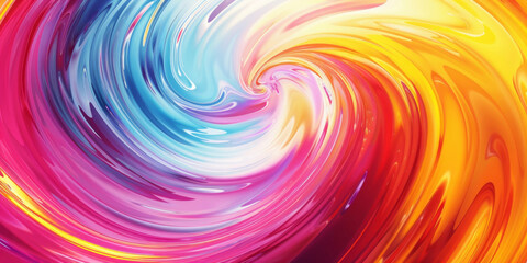 A colorful abstract swirl background, with vibrant illustrations, psychedelic overload, in light crimson and sky-blue colors.