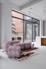 Light minimalist office Interior design 