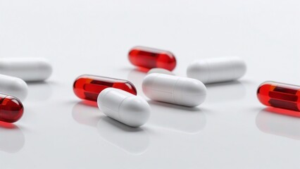 Pill pills on white background