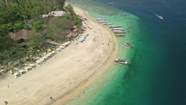 Aerial view of a tropical beach (Gili Air, Indonesia)