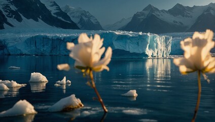 iceberg in lake - obrazy, fototapety, plakaty