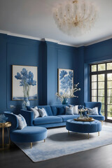 Soft, Natural Light Accentuates The Richness Of Blue, Radiating A Calming Glow In Interior Design
