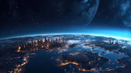 Planet Earth ,city lights seen from space