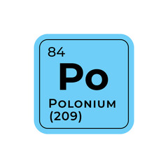 Polonium, chemical element of the periodic table graphic design