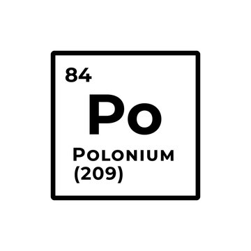 Polonium, chemical element of the periodic table graphic design