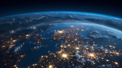 Planet Earth ,city lights seen from space