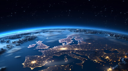 Obraz premium Planet Earth ,city lights seen from space