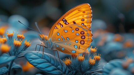 butterfly on a flower macro