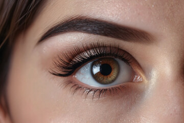 Obraz premium Female eye with long eyelashes close-up