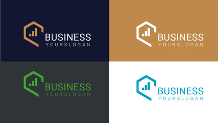 Business Logo Icon with multicolor & editable 