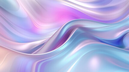 Fototapeta premium Ethereal Holographic Flow: Gentle waves meander in a dreamy holographic landscape.