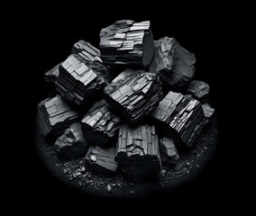 Samples of black coal