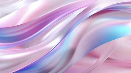 Soft ripples of tranquil hues form a serene holographic ribbon against a clean backdrop.