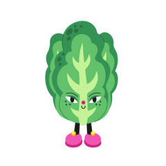 Cute lettuce illustration on a white background.