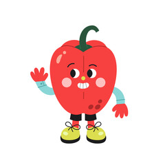 Cute red pepper illustration on a white background.