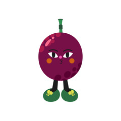 Cute passion fruit illustration on a white background.