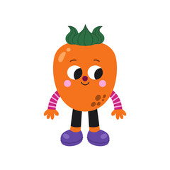 Cute persimmon illustration on a white background.