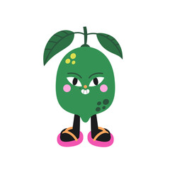Cute lime illustration on a white background.