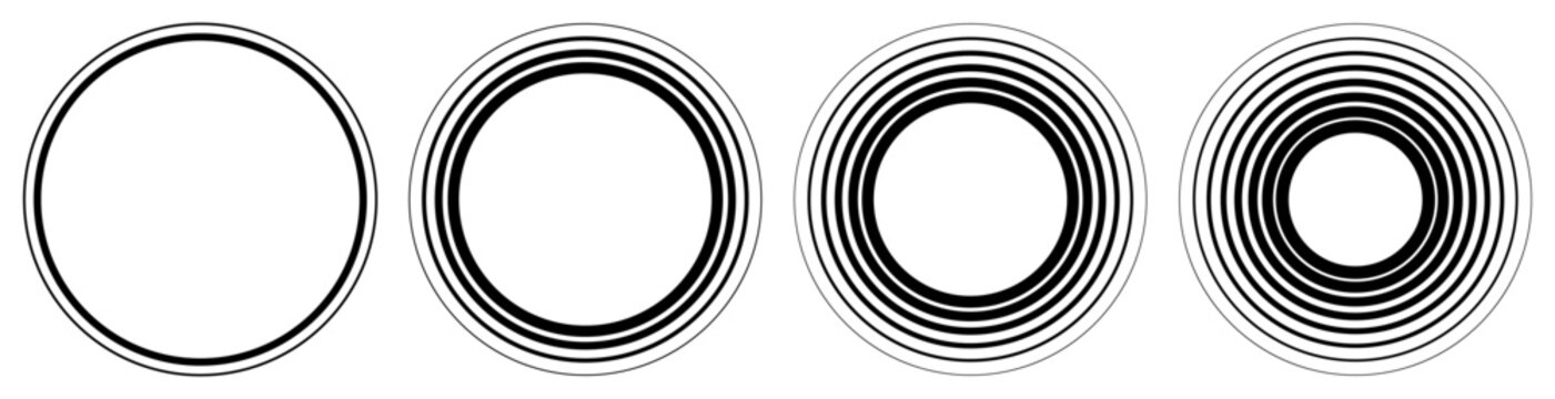 4 CERCLES CONCENTRIQUES DÉGRADÉS NOIRS