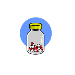 bottle of drugs icon stock vector illautration