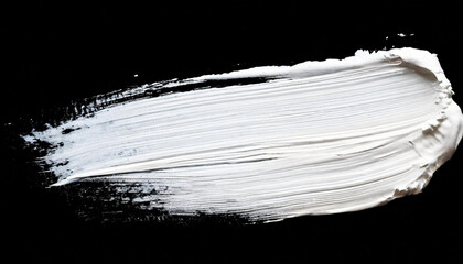 white grunge brush strokes paint on black background, ink for use in design