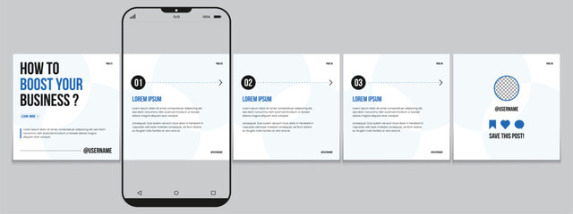 Set of LinkedIn carousel post, social media Instagram carousel post, modern and editable business carousel template design © Tarek Digital