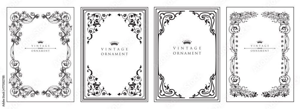 Poster vintage vector frames, border. old pattern. design elements and invitations..eps