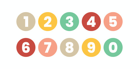 Number set vector font alphabet, modern dynamic flat design with brilliant colorful for your unique elements design.