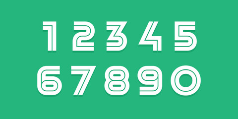 Number set vector font alphabet, modern dynamic flat design with brilliant colorful for your unique elements design.