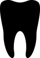 Tooth black silhouette isolated on white background