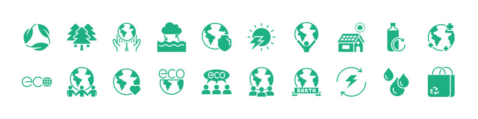 set of environment icons, ecology, sustainable,