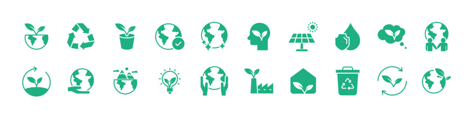 set of environment icons, ecology, sustainable,