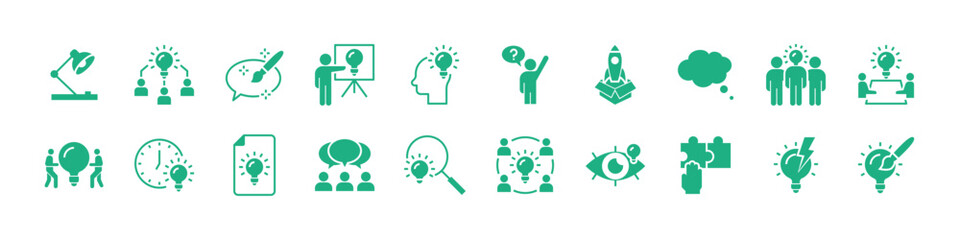 set of creative icons, thinking, idea