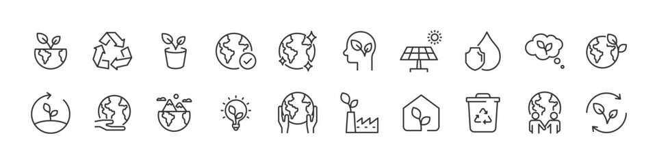 set of environment icons, ecology, sustainable,