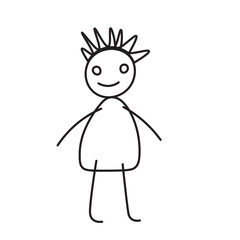 stick figure, man rejoices on white background, vector