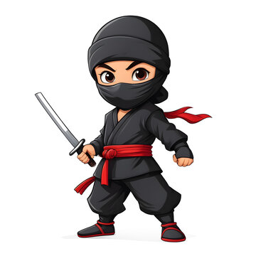 Little ninja vector design. generative ai