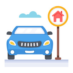 Check out flat icon of a car 