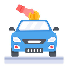 Here’s a flat icon of taxi payment 