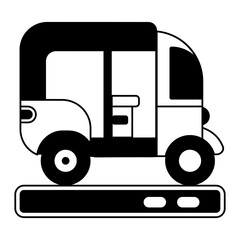 Get this glyph icon of booking auto 