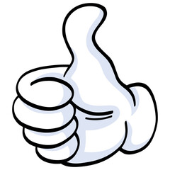Thumbs Up Cartoon Hand Drawing Illustration