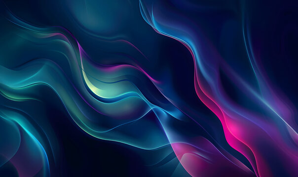A dark blue-green vector background with a colorful blur gradient,Generative AI 