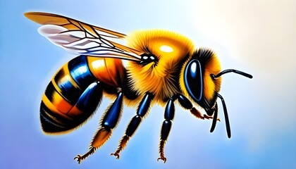 A coloful honey bee (61) - obrazy, fototapety, plakaty
