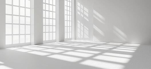 empty room interior with sunlight coming in from a window