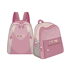 illustration of pink backpack