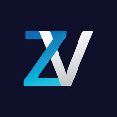 ZV letter colorful logo in the circle. Vector Logo Illustration.