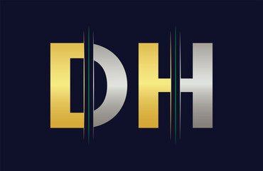 Abstract DH letter logo design template. Vector Logo Illustration.
