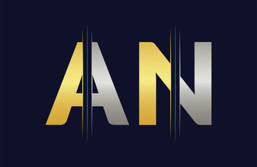 AN letter colorful logo in the circle. Vector Logo Illustration.