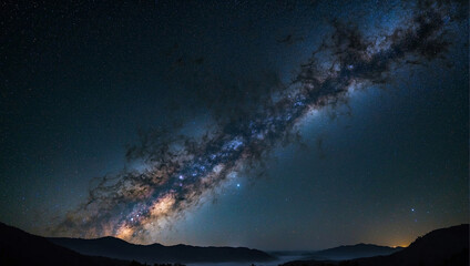 A photo of the night sky with stars and clouds

