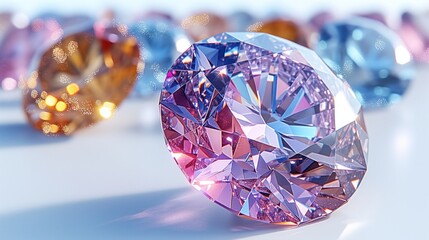 background of colored gemstones shining